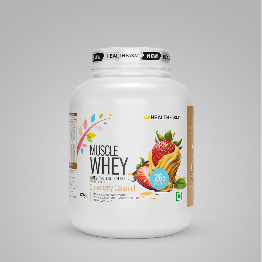 HealthFarm Muscle Whey Protein Isolate & Concentrate | Premium Blend of Whey Protein