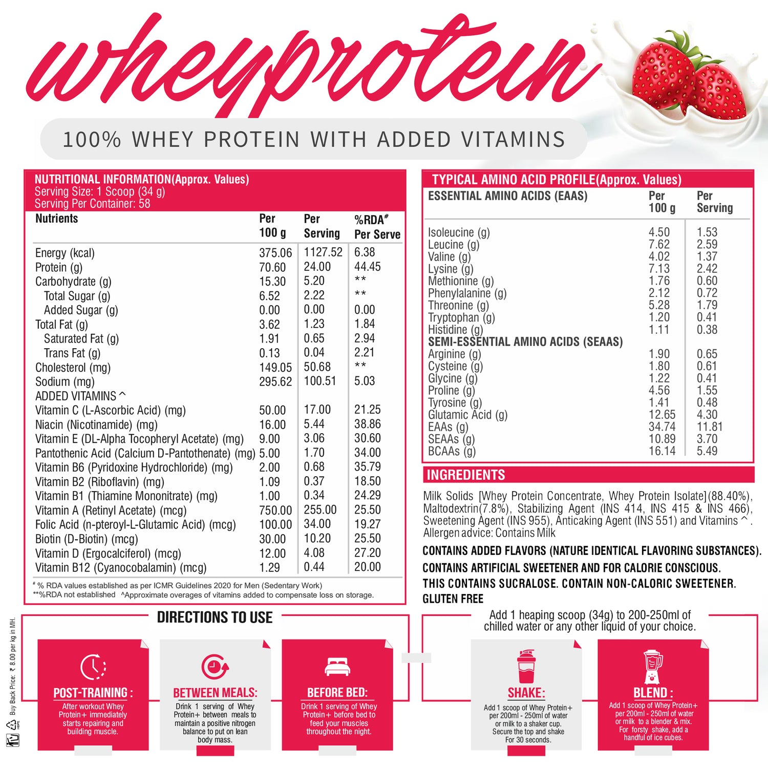 HealthFarm Whey Protein Plus with Added Vitamins