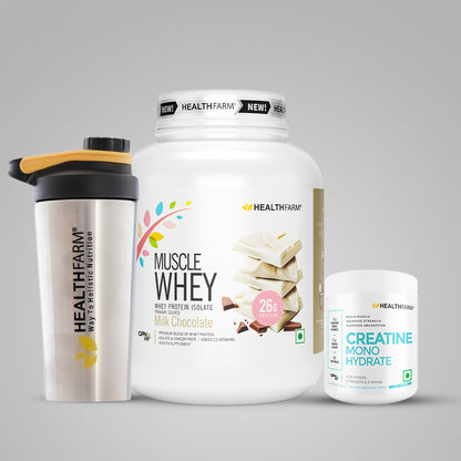 Healthfarm Muscle Whey (2Kg) + Muscle Creatine Monohydrate (250g)